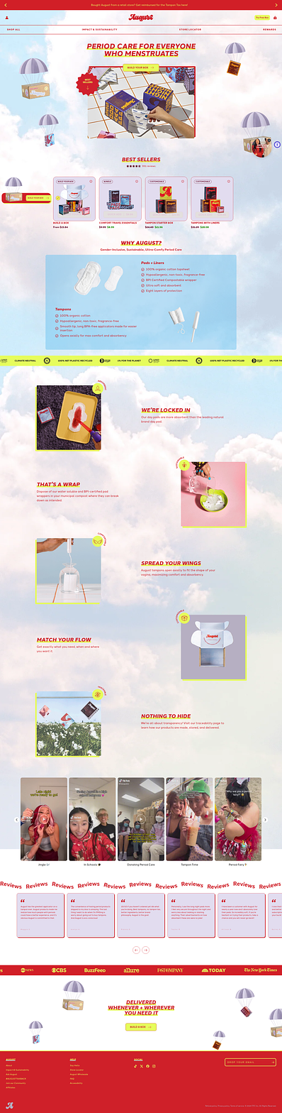 August homepage screenshot