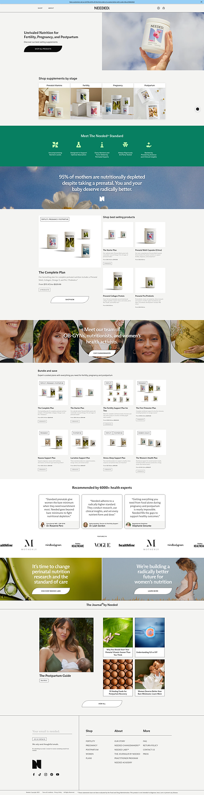 needed. homepage screenshot